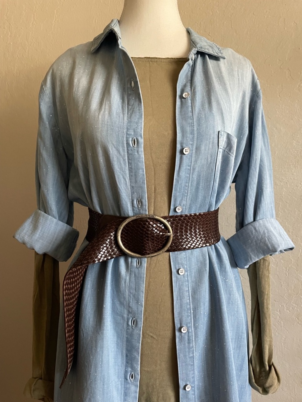 Brown braided belt - Picture 3 of 15